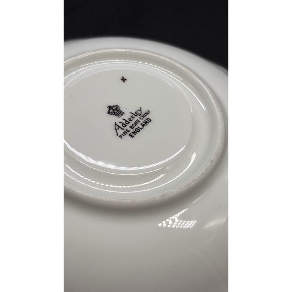 Vintage Pink Floral ADDERLEY fine bone China teacup cup saucer made in England, - Picture 10 of 11